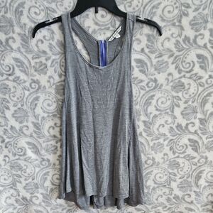 American Eagle Outfitters Gray Zip Back Muscle Flowy Tank Top Large